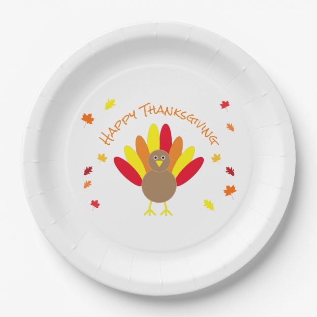 Happy Thanksgiving Paper Plate (Front)