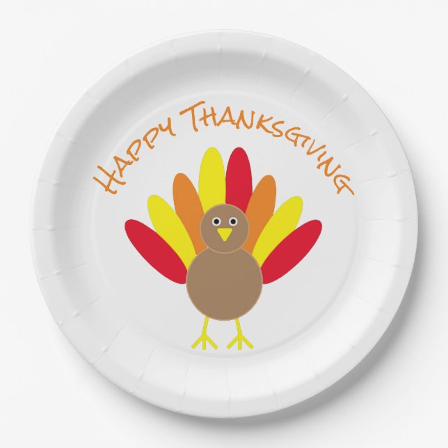 Happy Thanksgiving Paper Plate (Front)
