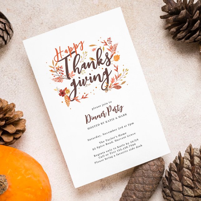 Happy Thanksgiving Party Invitation (Creator Uploaded)