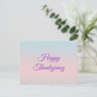 Happy Thanksgiving Pastel Gradient Postcard