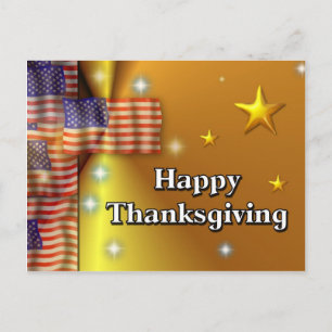 Happy Thanksgiving Patriotic Holiday Postcard