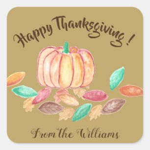 Happy Thanksgiving personalised family stickers