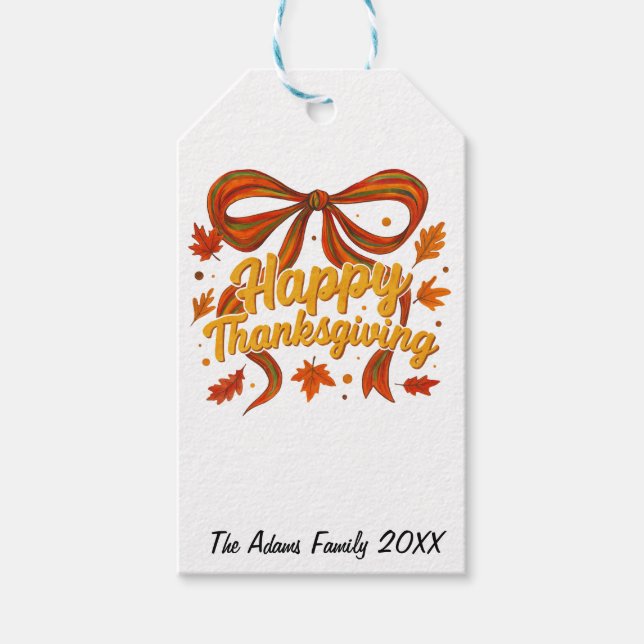 Happy Thanksgiving personalised gift tag (Front)