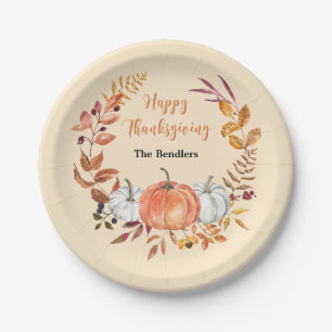 Happy Thanksgiving Personalised Paper Plate