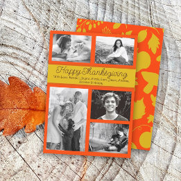Happy Thanksgiving Photo Collage Greeting Card