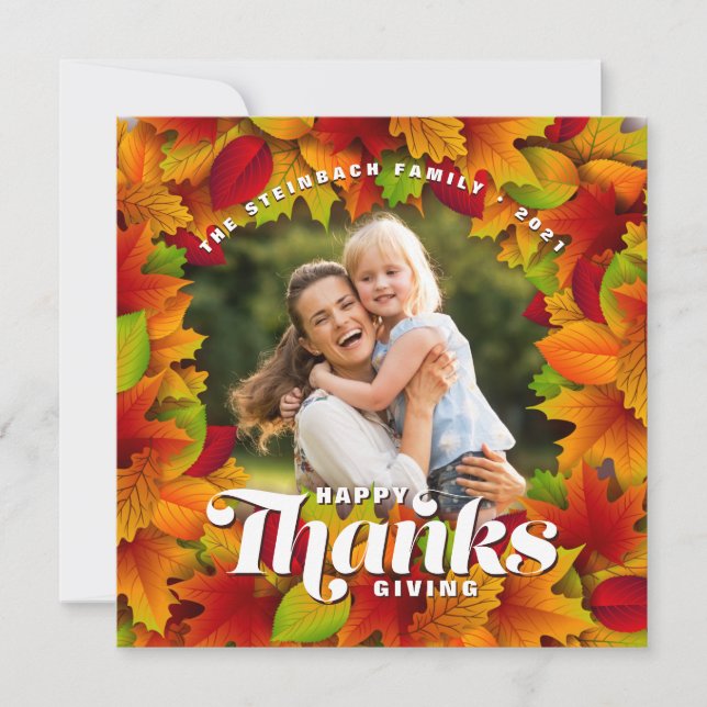 Happy Thanksgiving Photo Greeting Card (Front)