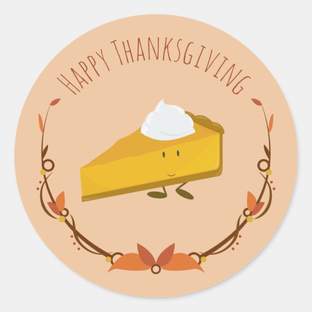 Happy Thanksgiving Pie Slice | Sticker (Front)
