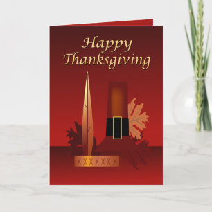Happy Thanksgiving Pilgrim & Indian Greeting Card