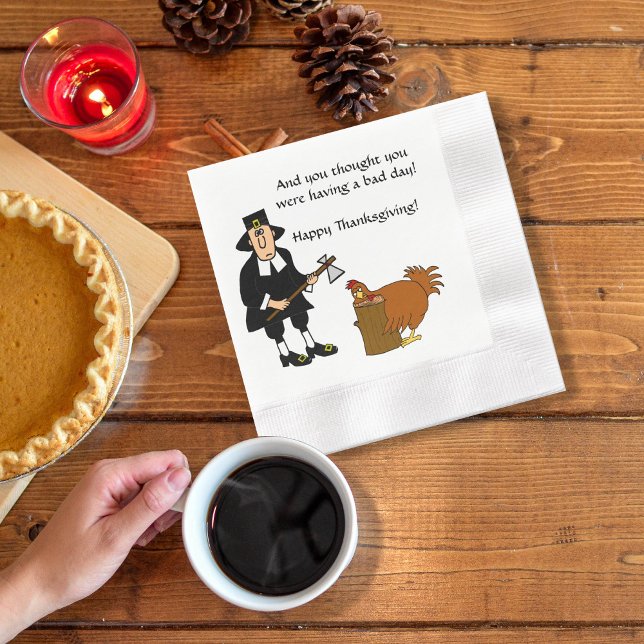 Happy Thanksgiving Pilgrim n Turkey Napkin (Creator Uploaded)