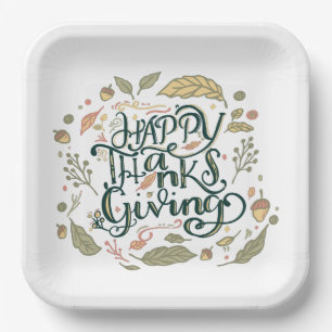 Happy Thanksgiving plates