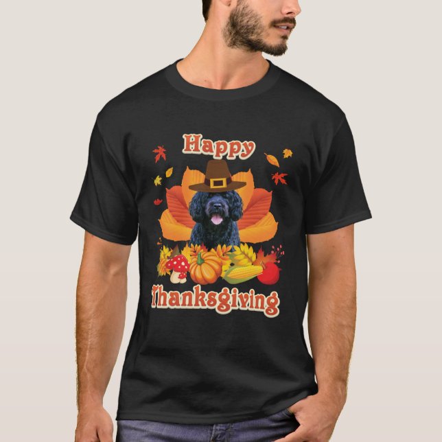 Happy Thanksgiving Portuguese Water Dog I m Thankf T-Shirt (Front)