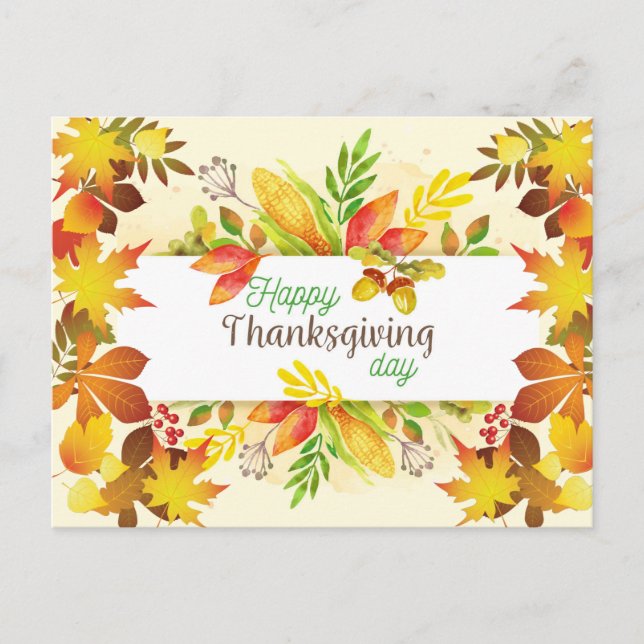 Happy Thanksgiving Postcard (Front)