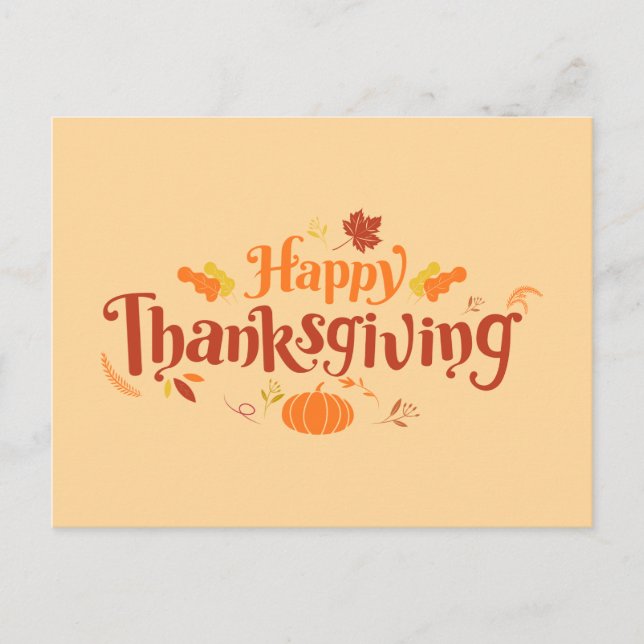 Happy Thanksgiving Postcard (Front)