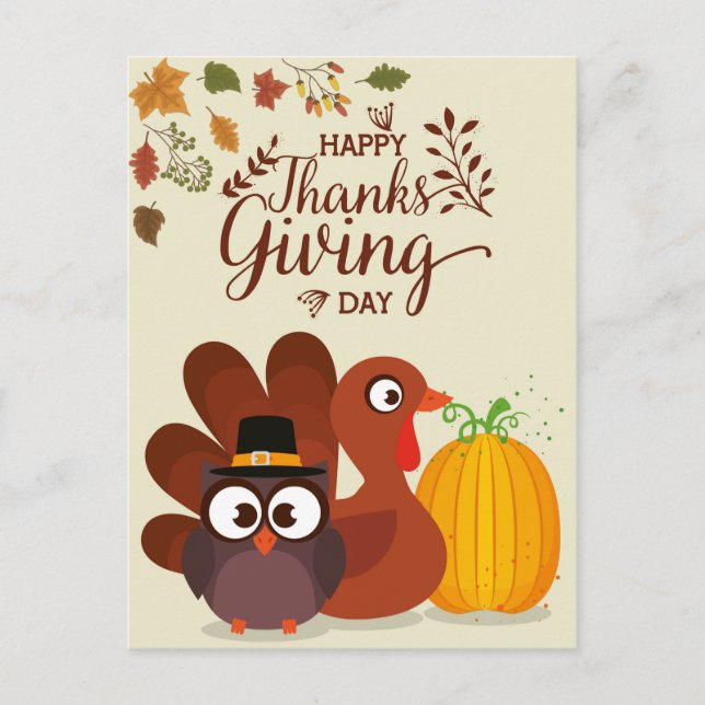 Happy Thanksgiving Postcard (Front)