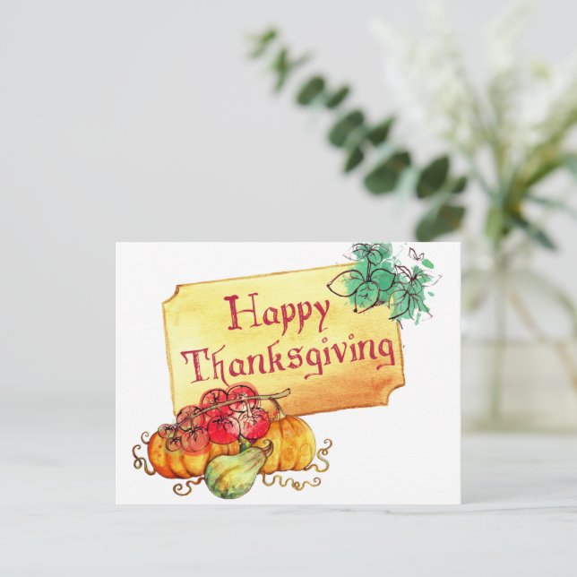 Happy Thanksgiving Postcard (Standing Front)
