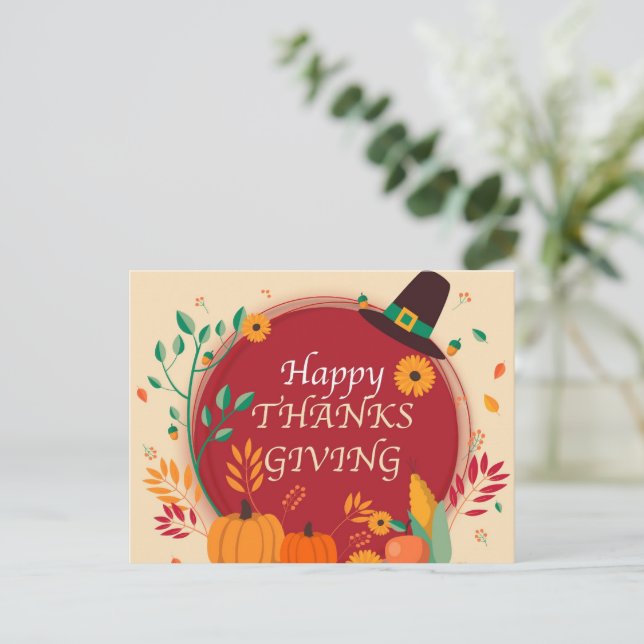 Happy Thanksgiving Postcard (Standing Front)