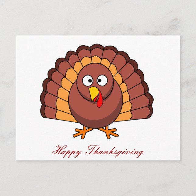 Happy Thanksgiving Postcards With Turkey (Front)