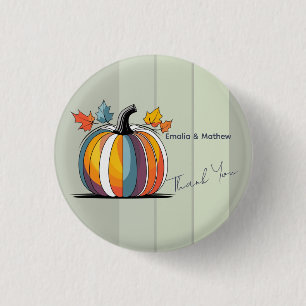 Happy Thanksgiving Pumpkin 3 Cm Round Badge