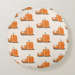 Happy Thanksgiving Pumpkin and Pumpkin Pie Round Cushion