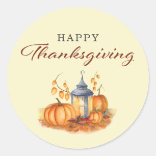 Happy Thanksgiving Pumpkin  Classic Round Sticker