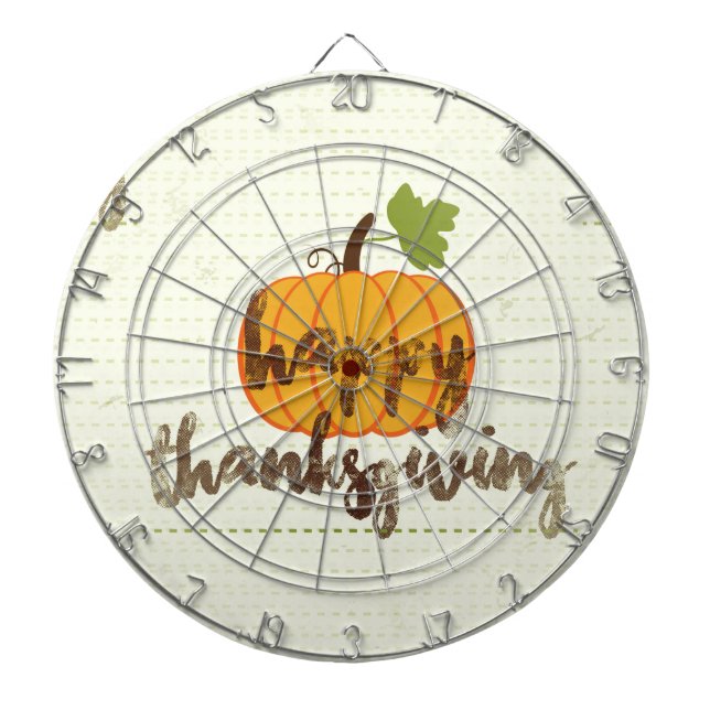 Happy Thanksgiving pumpkin Dartboard (Front)