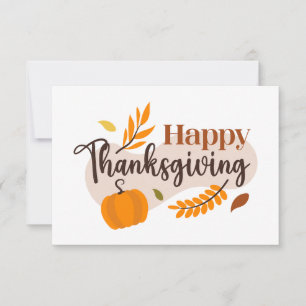 Happy Thanksgiving Pumpkin Fall Leaves  Card