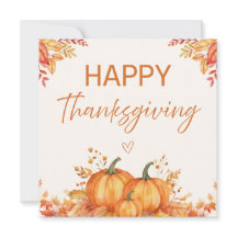 Happy Thanksgiving Pumpkin Harvest Greeting Card
