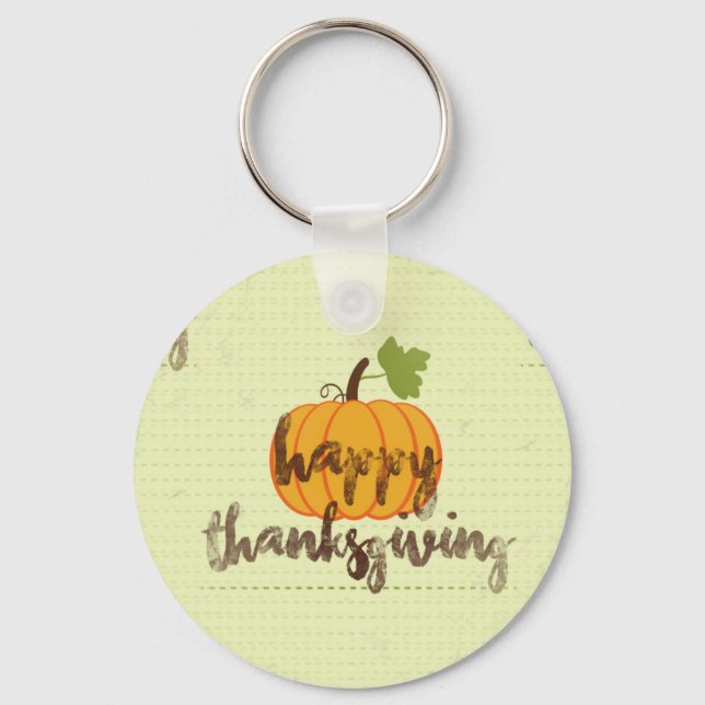 Happy Thanksgiving pumpkin Key Ring (Front)