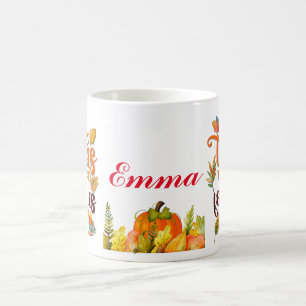 Happy Thanksgiving Pumpkin Leaves Fall Festival Coffee Mug