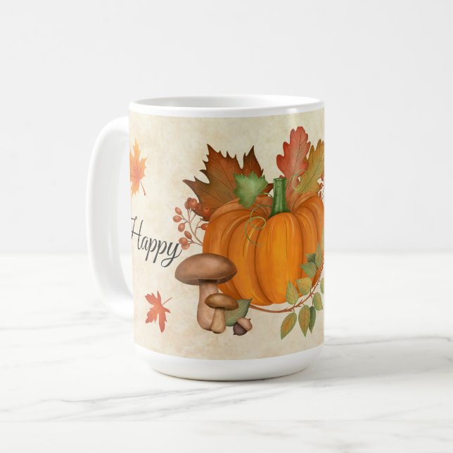 Happy Thanksgiving Pumpkin Mug (Front Left)