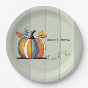 Happy Thanksgiving Pumpkin Paper Plate