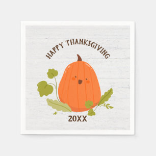 Happy Thanksgiving Pumpkin Paper Plate Napkin