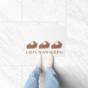 Happy Thanksgiving Pumpkin Pie Autumn Fall Holiday Doormat