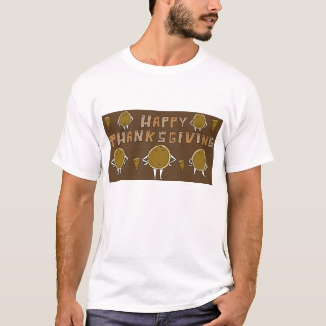 Happy Thanksgiving Pumpkin Pie Cartoon Shirt (Front)