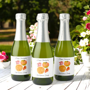 Happy Thanksgiving Pumpkin Spice Latte    Sparkling Wine Label