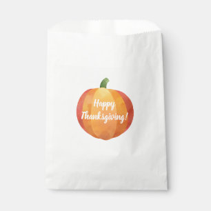 Happy Thanksgiving Pumpkin Watercolor Favour Bags