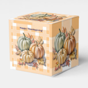 Happy Thanksgiving Pumpkins & Autumn Leaves Favour Box