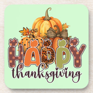 Happy Thanksgiving Pumpkins Coaster