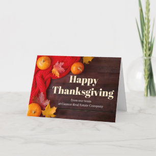 Happy Thanksgiving Pumpkins Customised Business Holiday Card