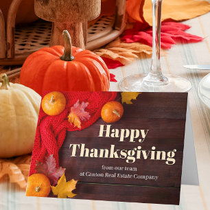 Happy Thanksgiving Pumpkins Customised Business Holiday Card