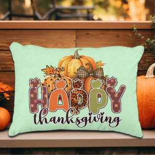 Happy Thanksgiving Pumpkins Decorative Cushion