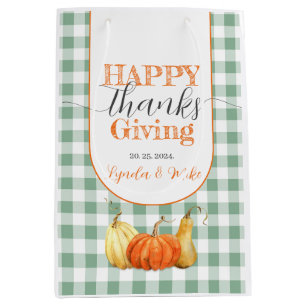 Happy Thanksgiving Pumpkins  Medium Gift Bag