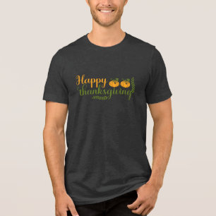 Happy Thanksgiving Pumpkins Men's T-Shirt Tri-Bl Tri-Blend Shirt