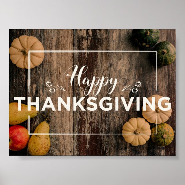 Happy Thanksgiving pumpkins Poster (Front)