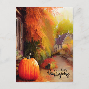 Happy Thanksgiving Quiet Life at Countryside Postcard