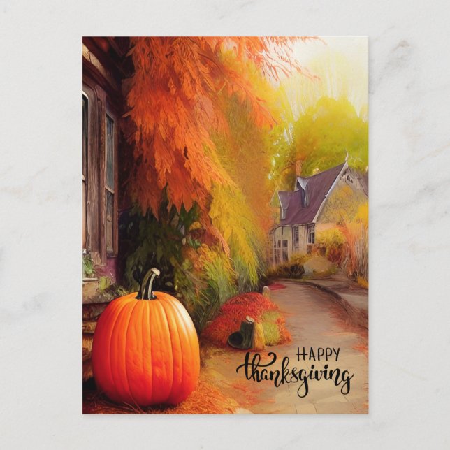 Happy Thanksgiving Quiet Life at Countryside  Postcard (Front)
