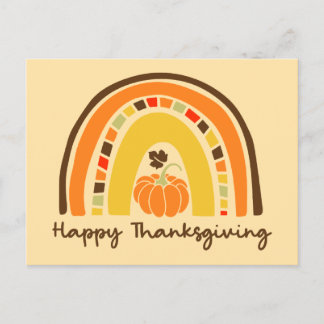 Happy Thanksgiving Rainbow Postcard
