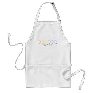 Happy Thanksgiving (Rainbow Turkeys) Standard Apron