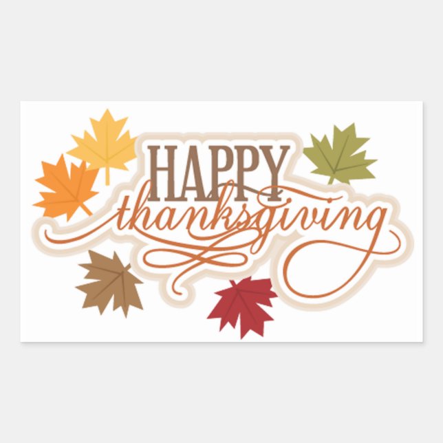 Happy Thanksgiving Rectangular Sticker (Front)