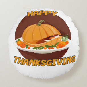 happy thanksgiving  round cushion